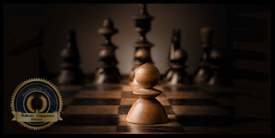 A close up picture of a pawn on a chess board. A Flourishing Life Society Article on Being Our Own Self
