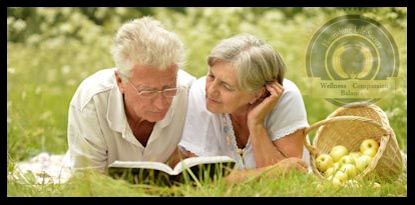 A mature, happy couple on a picnic together. A Flourishing Life Society article on Emotionally Stable Marriages