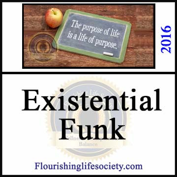 We get stuck in an existential funk, searching for meaning. Life may not readily appear meaningful; but we can give life meaning.