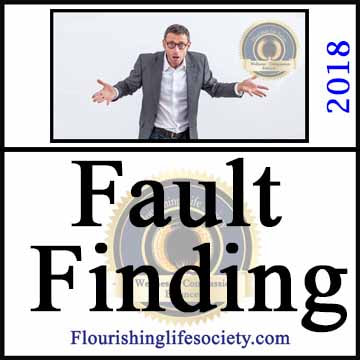 A Flourishing Life Society article link. Fault Finding