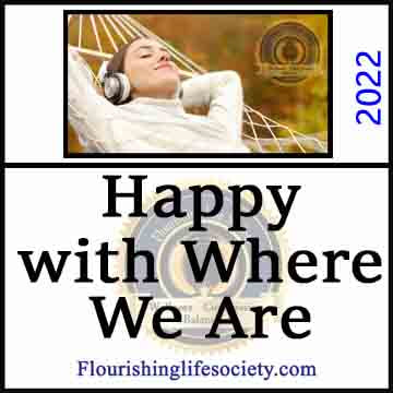 Happy with Where We Are. A Flourishing Life Society article link