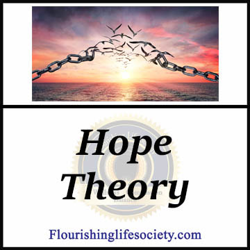 FLS Link: Hope Theory: Motivation to Succeed. Hope is more than an optimistic reliance on unseen forces. Hope, according to Hope Theory, is a combination of three elements: realistic goals, energetic determination, and intelligent pursuit. 