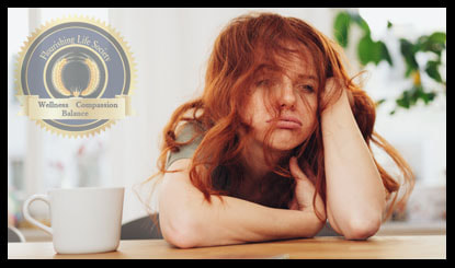 A woman with hair messy, looking frustrated. A Flourishing Life Society article on accepting life the way it is.