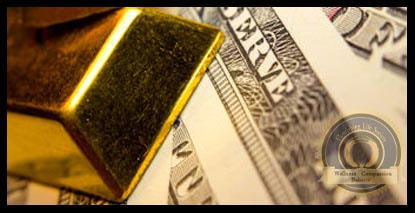 A gold bar and large U.S. paper currency. A Flourishing Life Society article on Financial Wisdom