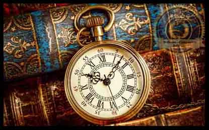 A pocket watch with a background of old books. A Flourishing Life Society article on Learning from Mistakes