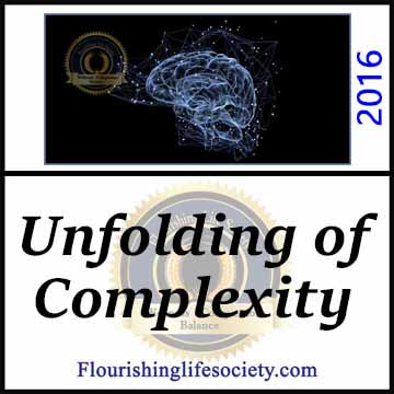 Unfolding of Complexity. Taking a broader perspective. A Flourishing Life Society article link